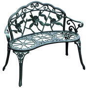 2-Seater Garden Bench Sturdy Park Bench Seating with Backrest Bench 240kg Load Capacity Garden Furniture 100 x 54 x 78 cm Antique Green