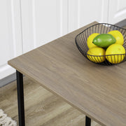 Bar Table with Storage Bistro Table Central Island Foldable Side Tabletop and 3 Shelves - 120 x 76 x 91.4 cm