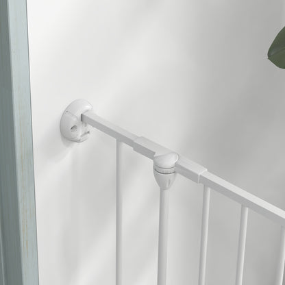 Foldable Puppy Playpen, 90 cm High, Dog Barrier, Barrier with 6 Panels, Freestanding Fireplace Guard, Enclosure for Medium-Sized Dogs, Steel, White