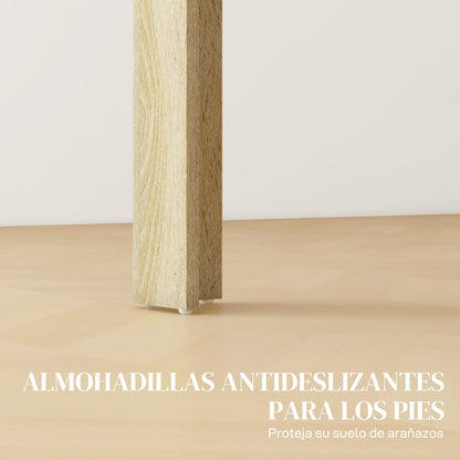 Modern Dining Table Rectangular Kitchen Table for 4-6 People Load 100 kg for Living Room 140x89.5x75 cm White and Oak