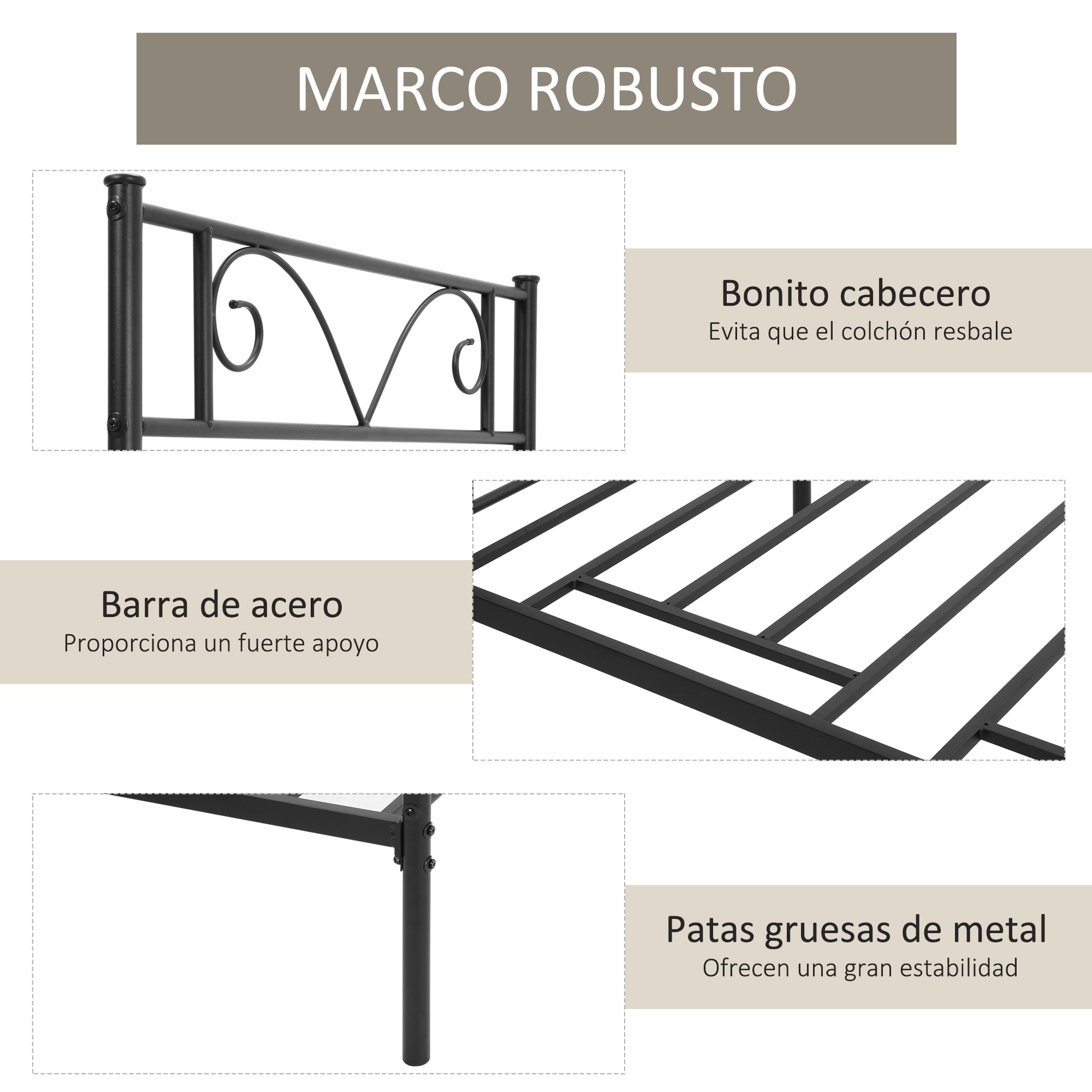 Single Metal Bed Frame 31 cm for 90x190 cm Mattress with Butterfly Shaped Headboard Bed Frame with Under-bed Storage Space 95x196x100 cm Black