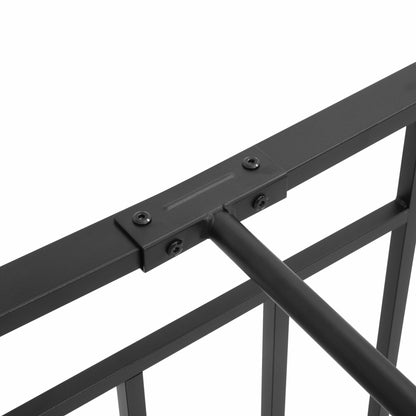 Single Metal Bed Frame 31 cm for 90x190 cm Mattress with Butterfly Shaped Headboard Bed Frame with Under-bed Storage Space 95x196x100 cm Black