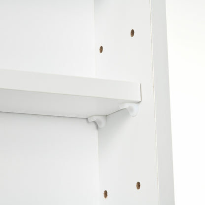 Display Cabinet Wall Mounted Display Case with Adjustable Shelves and 2 Sliding Glass Doors for Collections Perfumes Decorative Figurines 80x9.5x60 cm White