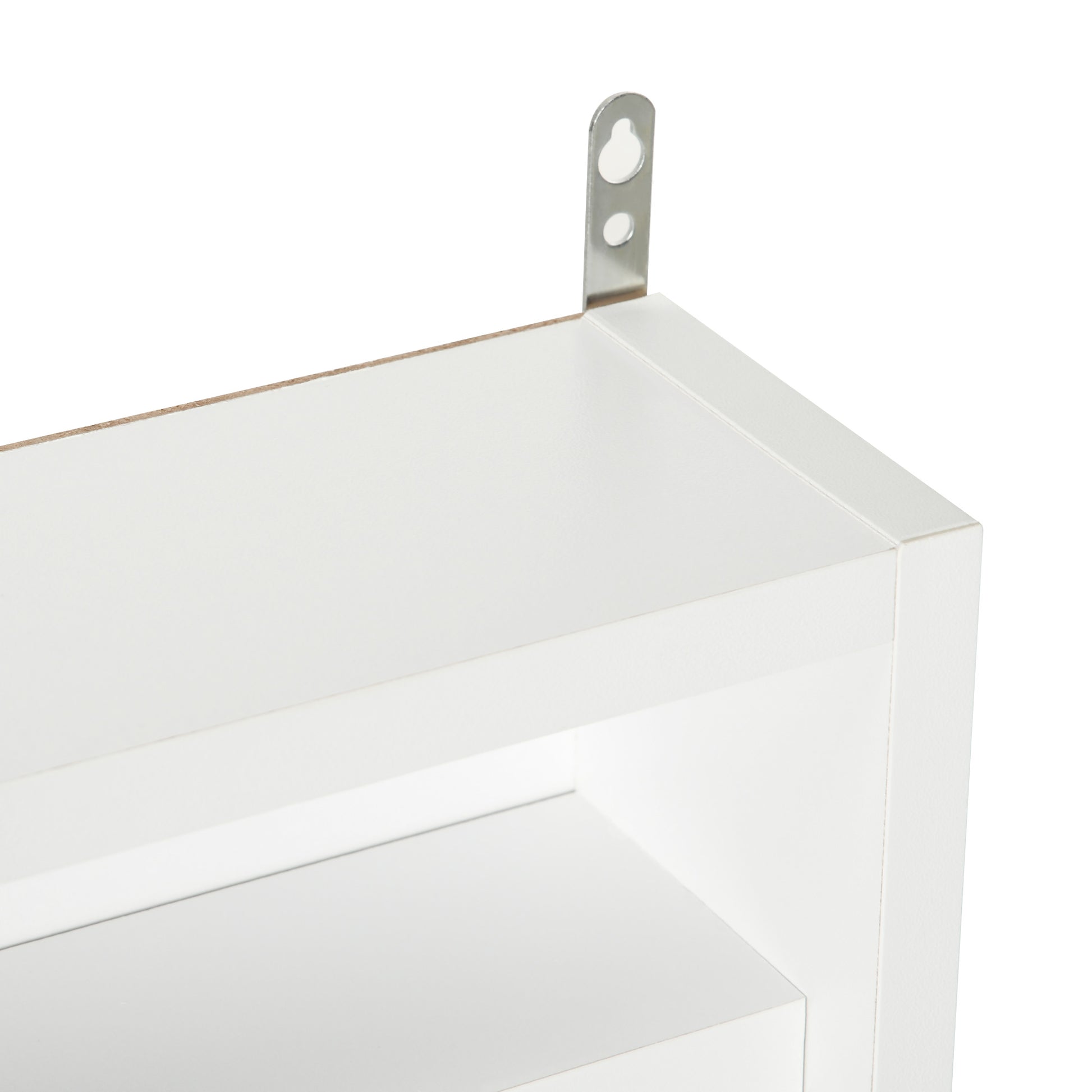Display Cabinet Wall Mounted Display Case with Adjustable Shelves and 2 Sliding Glass Doors for Collections Perfumes Decorative Figurines 80x9.5x60 cm White