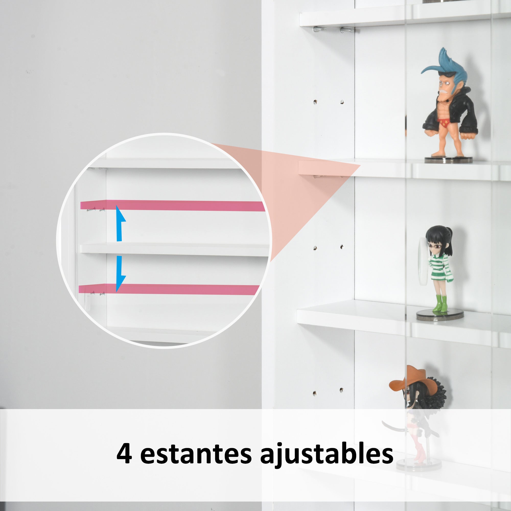Display Cabinet Wall Mounted Display Case with Adjustable Shelves and 2 Sliding Glass Doors for Collections Perfumes Decorative Figurines 80x9.5x60 cm White