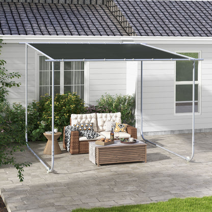 Pergola, approx. 3 x 3m Pavilion, Patio Cover with UV Protection, Sandbags, Garden Gazebo, Patio Gazebo with Wheels for Balcony, Oxford, Dark Gray