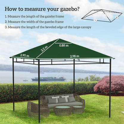 Pavilion Canopy for Garden Pavilion approx. 3 x 3 m, water-resistant, replacement canopy, pavilion cover, sun protection, 8 water drainage holes, Polyester, Green