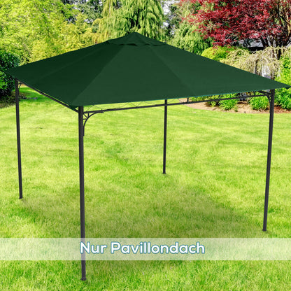 Pavilion Canopy for Garden Pavilion approx. 3 x 3 m, water-resistant, replacement canopy, pavilion cover, sun protection, 8 water drainage holes, Polyester, Green