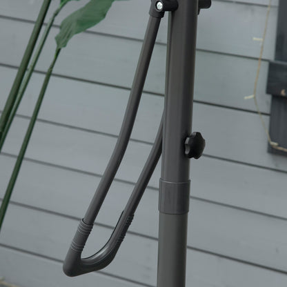 Square Offset Umbrella 2.5 x 2.5 m, outdoor garden umbrella UV protection quick and easy open and close cross base included for balcony patio terrace dark grey