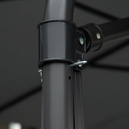 Square Offset Umbrella 2.5 x 2.5 m, outdoor garden umbrella UV protection quick and easy open and close cross base included for balcony patio terrace dark grey