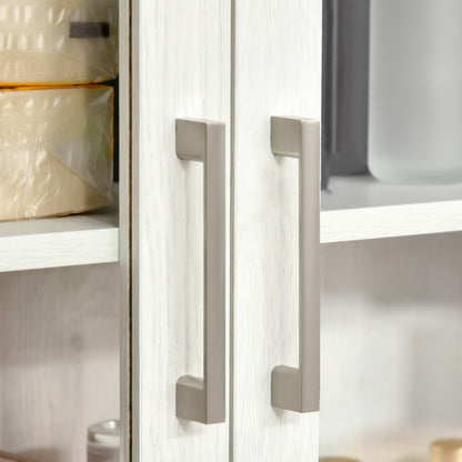 Wall-Mounted Bathroom Cabinet with 2 Glass Doors and Adjustable Shelf Hanging Bathroom Furniture for Kitchen Bedroom Toilet Modern Style 60x19.5x54 cm White