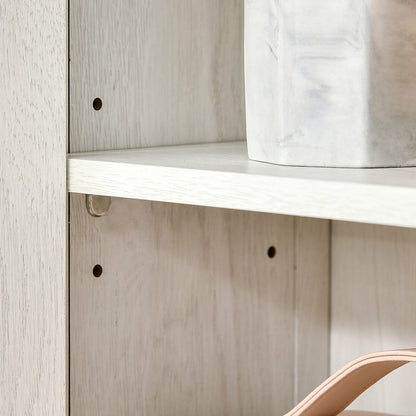 Wall-Mounted Bathroom Cabinet with 2 Glass Doors and Adjustable Shelf Hanging Bathroom Furniture for Kitchen Bedroom Toilet Modern Style 60x19.5x54 cm White