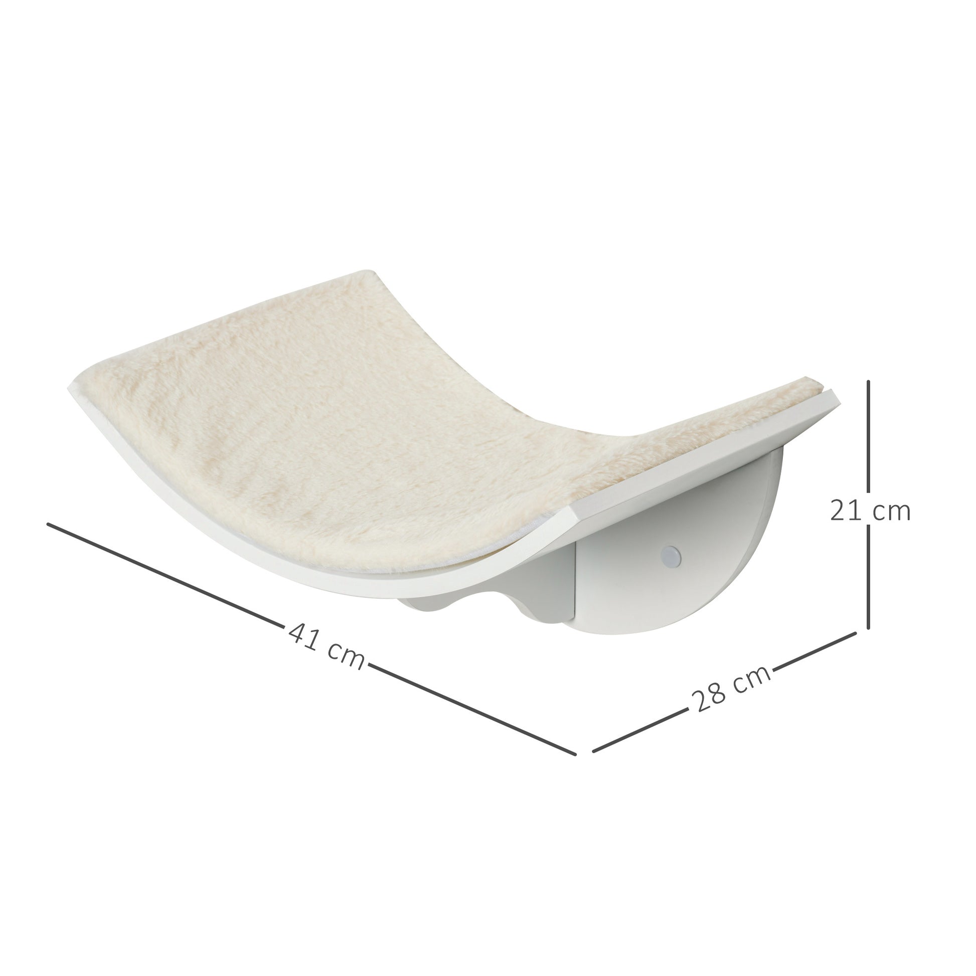 Cat Perch Cat Wall Shelf Cat Bed Cat Wall Mount Plush Cover White 41 x 28 x 21 cm