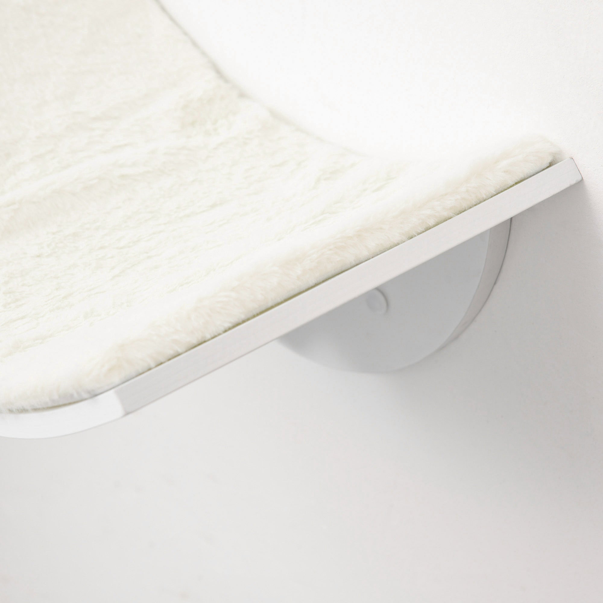 Cat Perch Cat Wall Shelf Cat Bed Cat Wall Mount Plush Cover White 41 x 28 x 21 cm