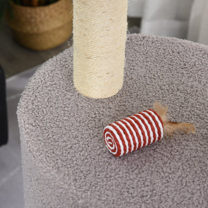 Cat Scratching Tree Height 148 cm Cat Tower with Sisal Posts 3 Platforms House and Hanging Ball Gray