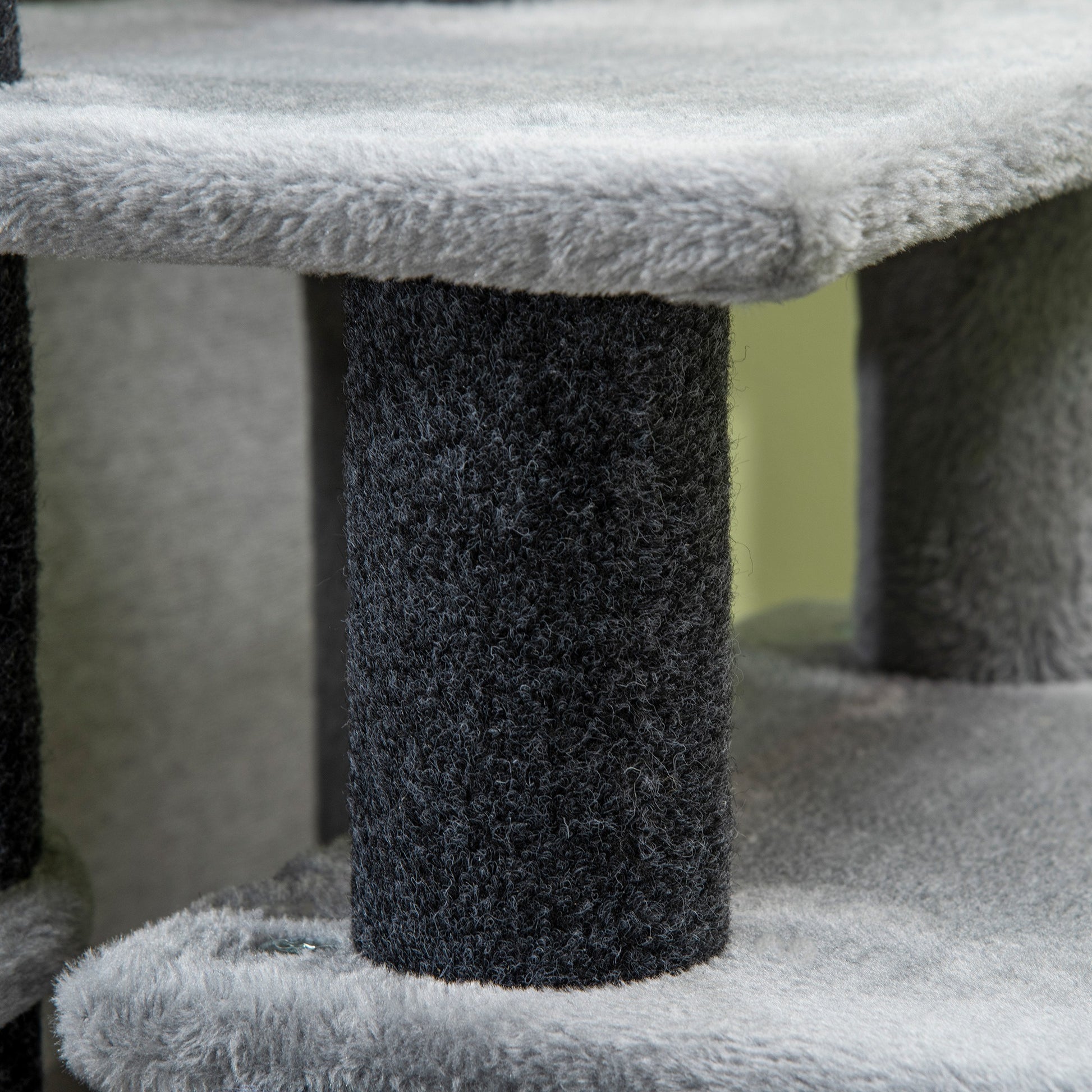 Dog Stairs 3/4 Steps 66 cm High Pet Stairs with Sleep Cave, Ramp, Toy Ball, Cat Stairs for Medium-sized Cat Dog Ramp Accessory for Bed, Sofa, Couch, Gray
