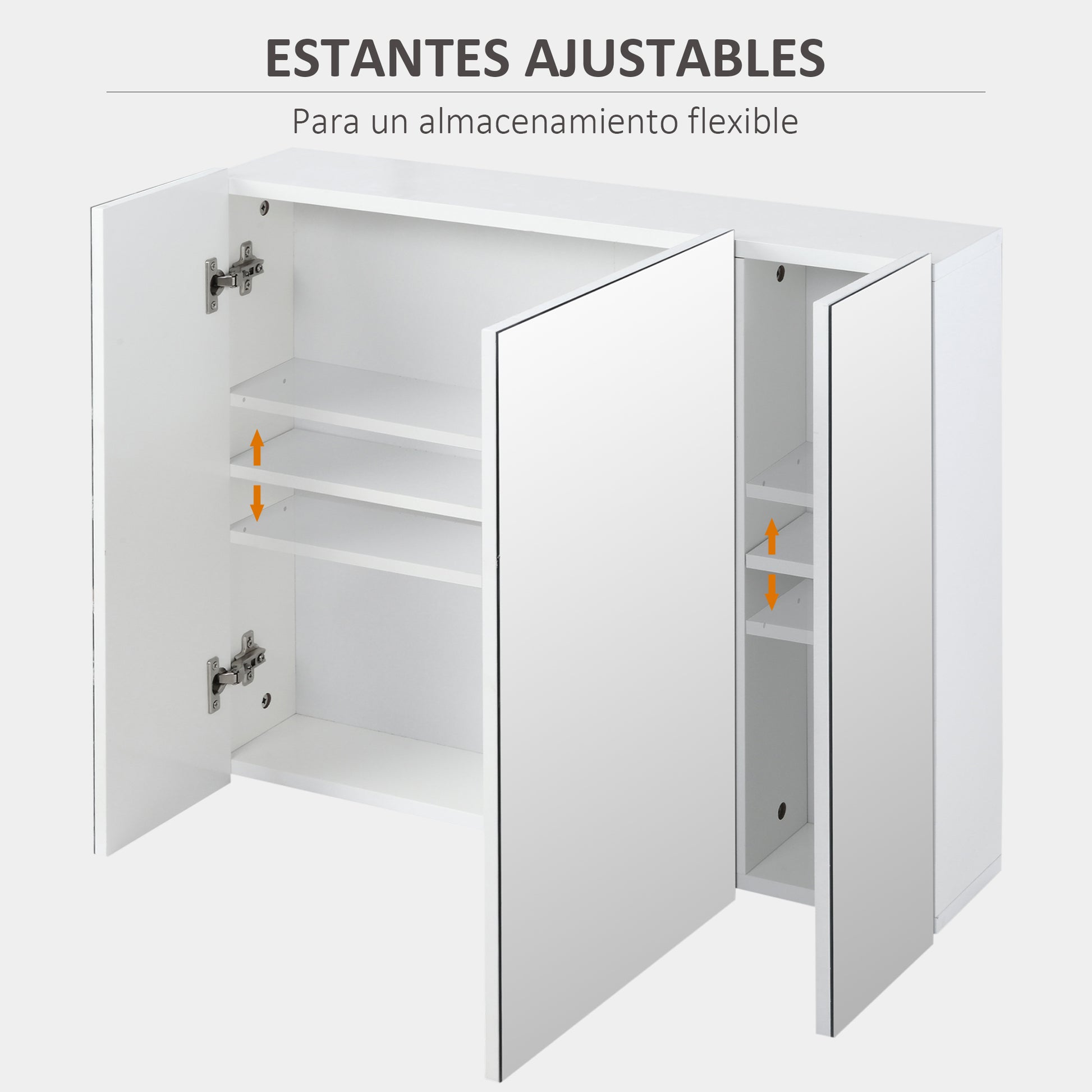 Bathroom Cabinet with Mirror Wall Mounted Bathroom Cabinet with 3 Doors and Adjustable Internal Shelves 70x15x60 cm White