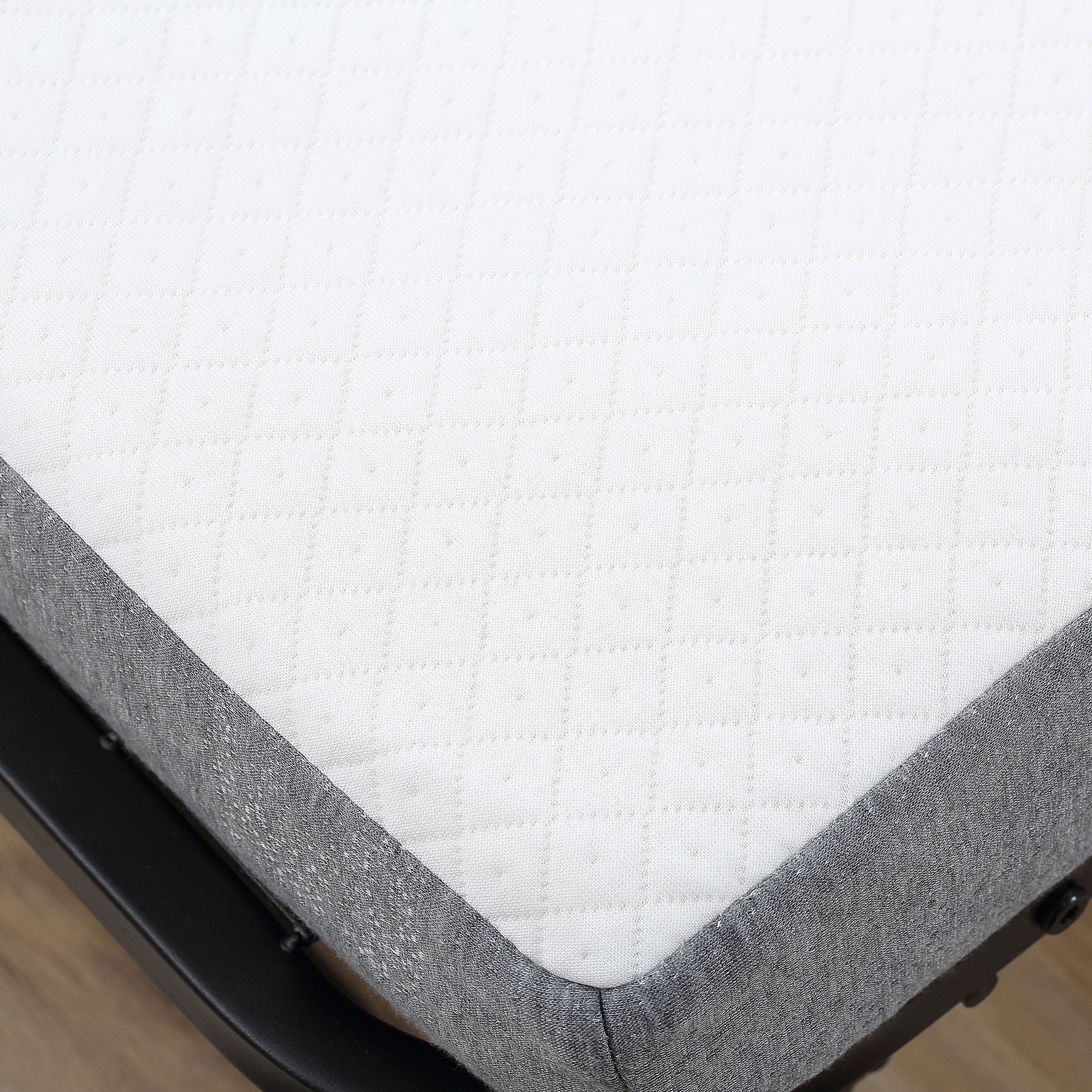 Guest Bed Folding Bed with Wheels Steel+Foam White+Black 200 x 80 x 42.5 cm