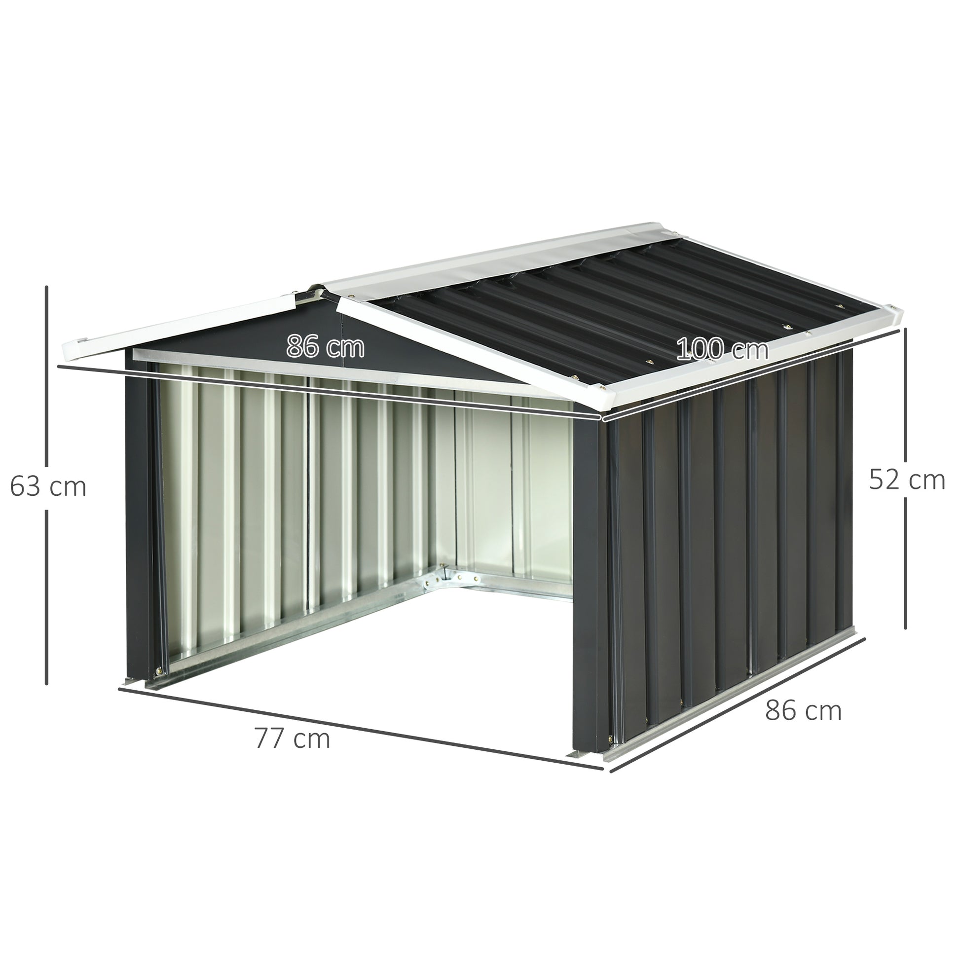 Lawnmower Storage Shed for Robot Lawnmower - robot lawn mower garage - gray steel sheet