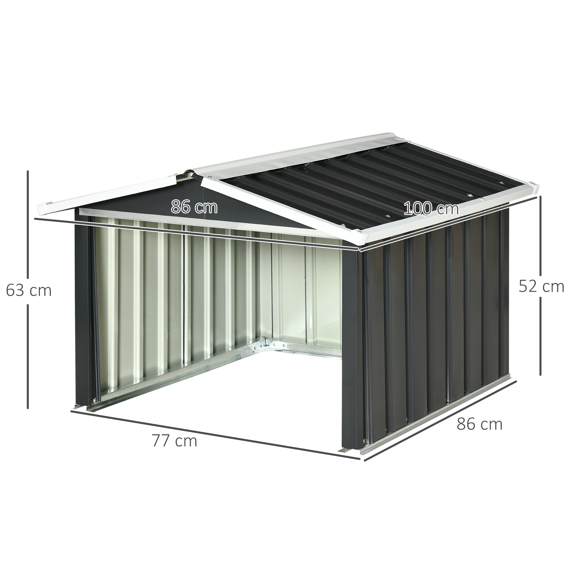 Lawnmower Storage Shed for Robot Lawnmower - robot lawn mower garage - gray steel sheet