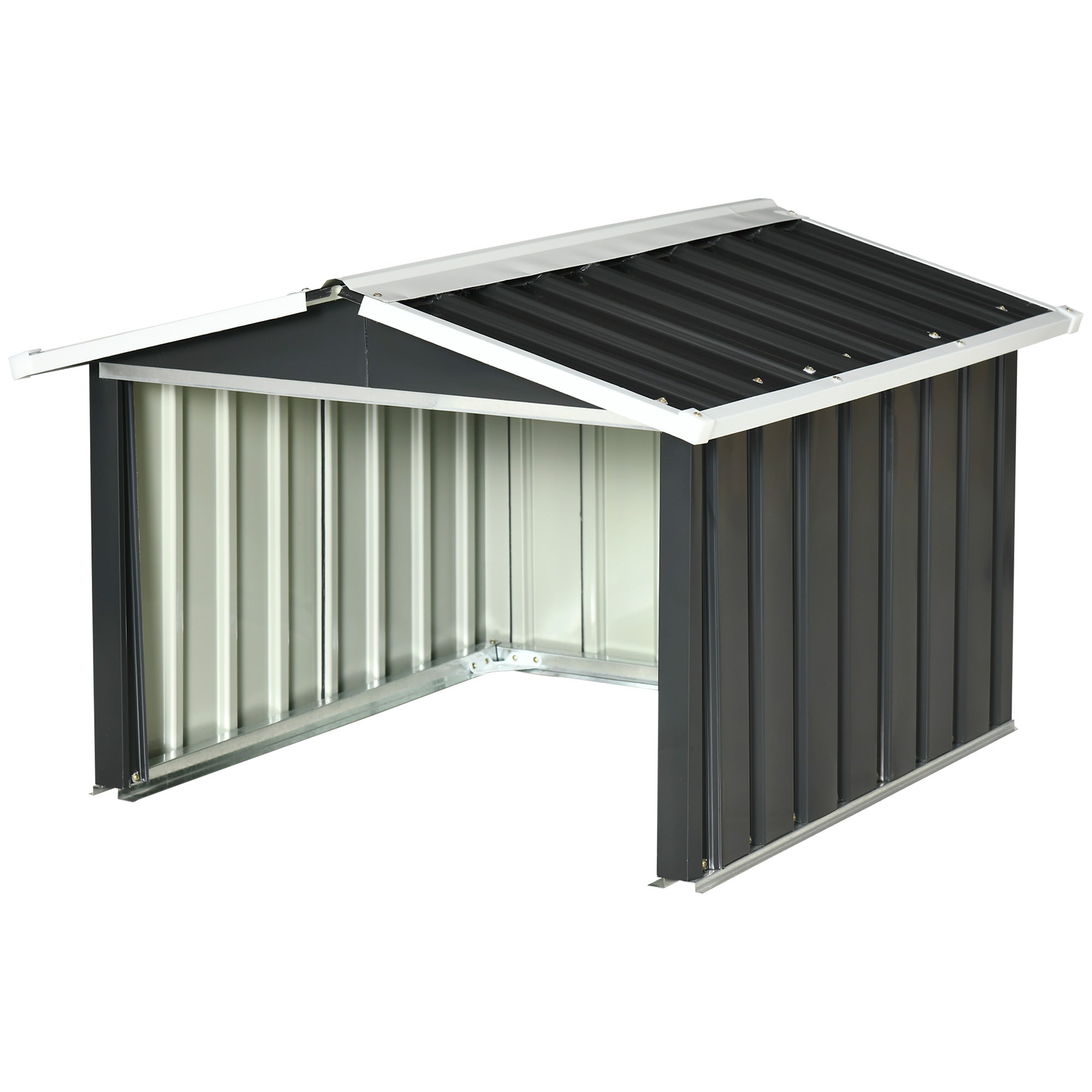 Lawnmower Storage Shed for Robot Lawnmower - robot lawn mower garage - gray steel sheet