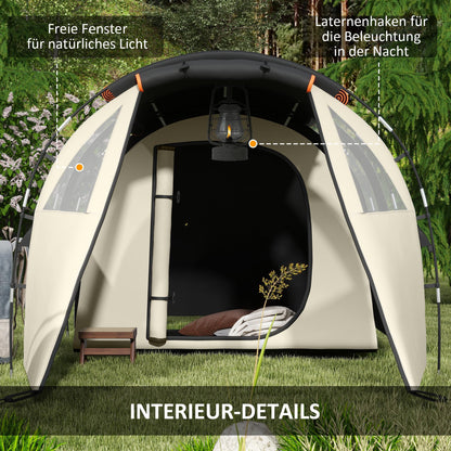 Tunnel Tent, Camping Tent for 5 People, Family Tent with 2 Rooms, Side Windows, Carry Bag, 3000mm Waterproof, for Garden, Camping Site, Khaki