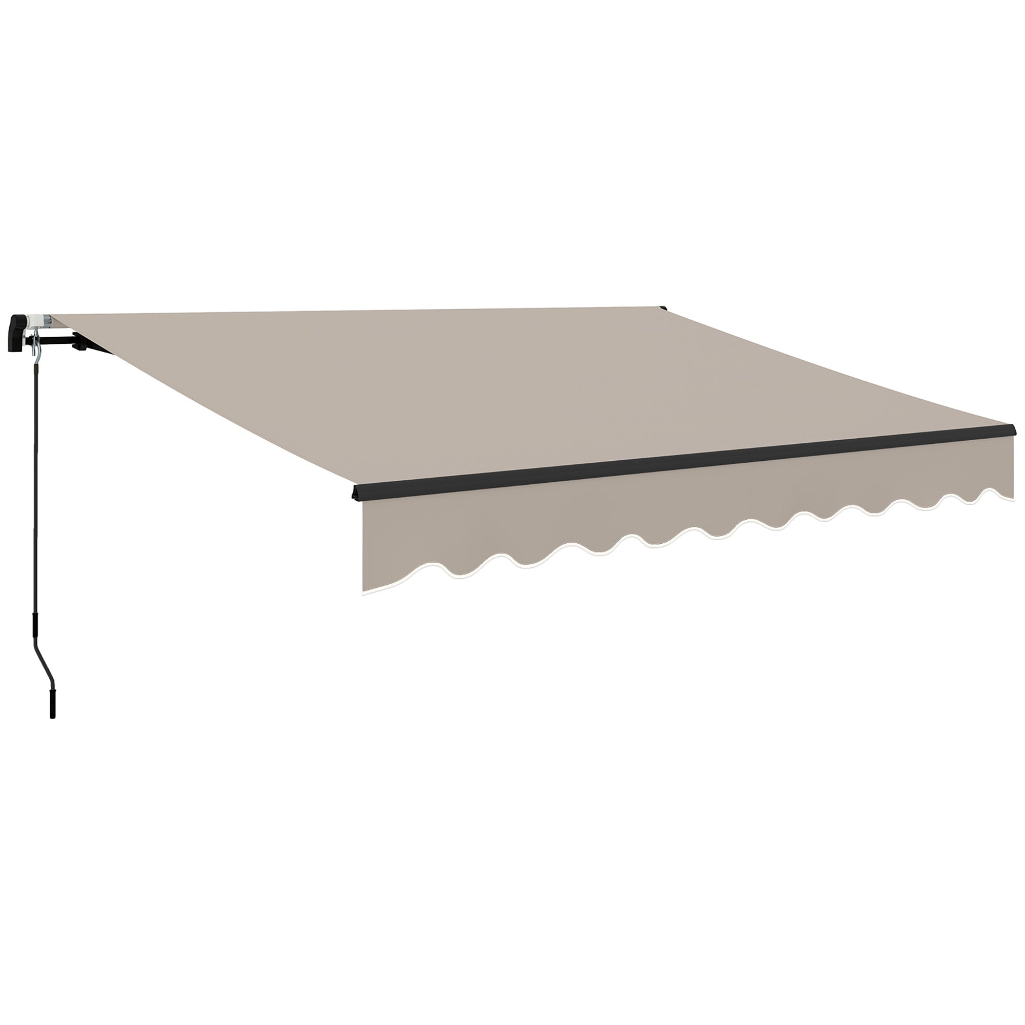 Manual Retractable Awning 360x220 cm Balcony Awning with Aluminum Crank 3 Arms and UV30+ Protection Outdoor Roll-Up Awning for Garden Terrace Windows Cream