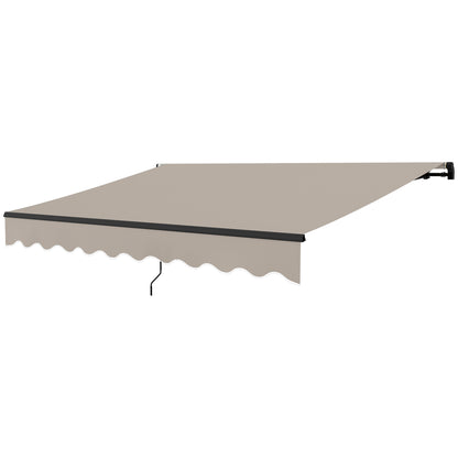 Manual Retractable Awning 360x220 cm Balcony Awning with Aluminum Crank 3 Arms and UV30+ Protection Outdoor Roll-Up Awning for Garden Terrace Windows Cream