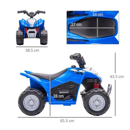 Electric Quad Miniquad Kids Electric ATV Kids Quad with LED and Horn Kids Motorcycle Children's Vehicle Electric Car for Kids from 18 months Metal Blue 65.5 x 38.5 x 43.5 cm