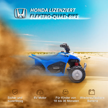 Electric Quad Miniquad Kids Electric ATV Kids Quad with LED and Horn Kids Motorcycle Children's Vehicle Electric Car for Kids from 18 months Metal Blue 65.5 x 38.5 x 43.5 cm
