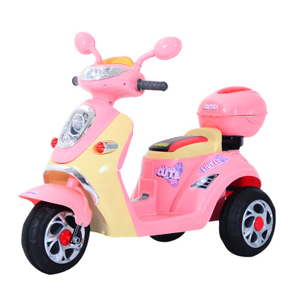 Electric Children's Motorcycle Electric Motorcycle Kids Electric Car Tricycle, 6V, Metal+PP, 108x51x75cm (Pink+Yellow)