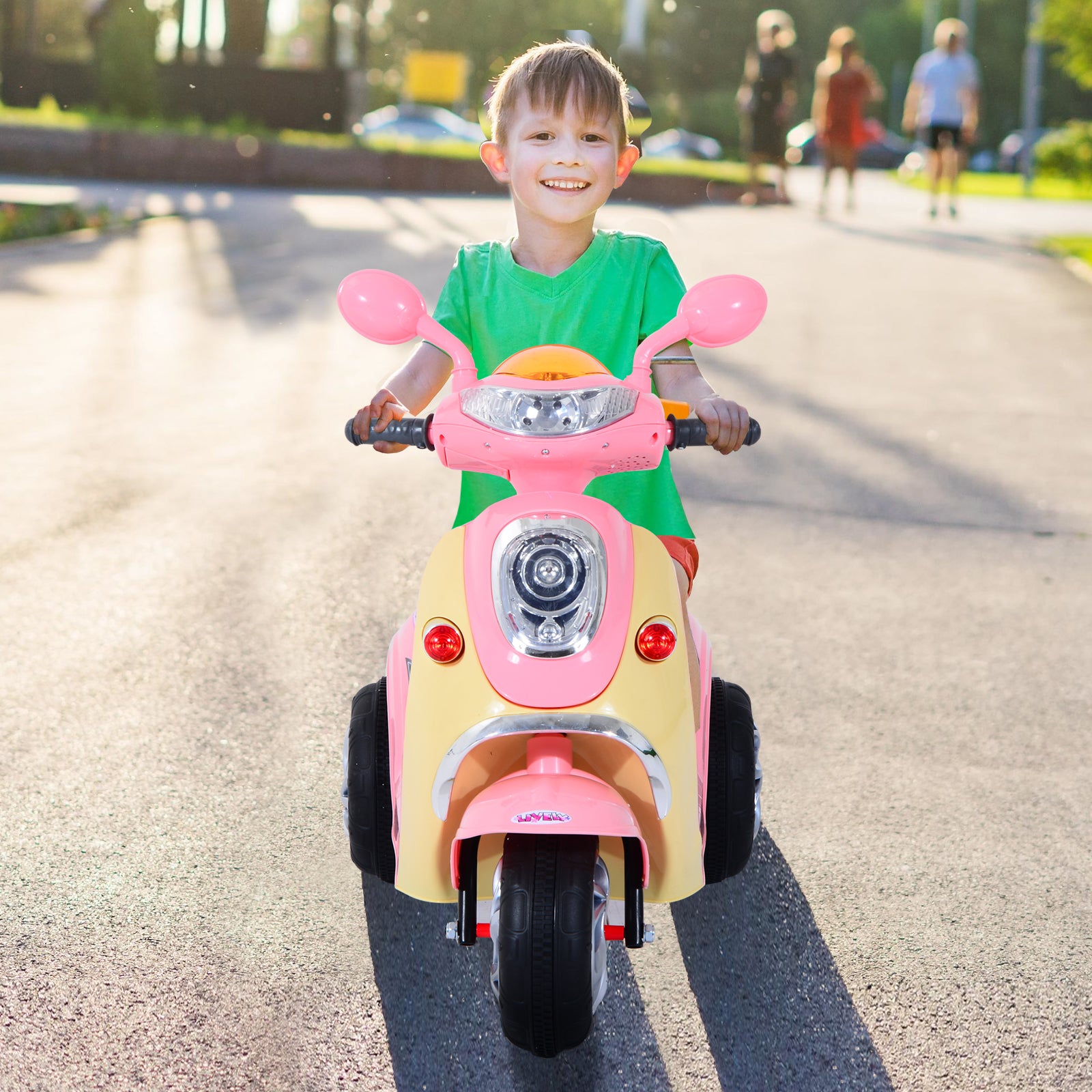 Electric Children's Motorcycle Electric Motorcycle Kids Electric Car Tricycle, 6V, Metal+PP, 108x51x75cm (Pink+Yellow)