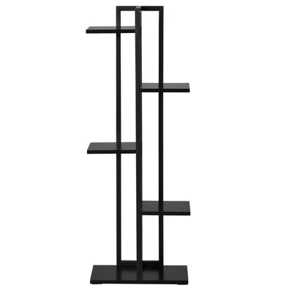 5-Tier Indoor and Outdoor Plant Stand in MDF and Steel, 40x22x113 cm, Black