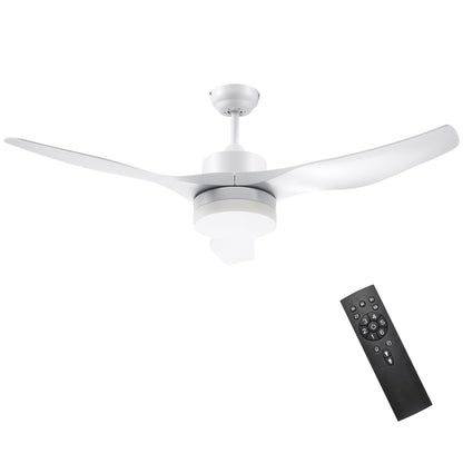 Ceiling Fan with Lighting, Reversible LED Ceiling Light with Fan, 6 Speeds, 3 Light Colors, Ceiling Lamp with Remote Control, Timer for Living Room, Dining Room White