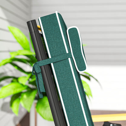 Seat Cushion 120 x 47 x 9.5 cm Water-Resistant Chair Pad with Straps, Headrest, UPF50+ Outdoor Indoor Seat Pad, Seat Pillow for Folding Chair, Dining Chair, Green