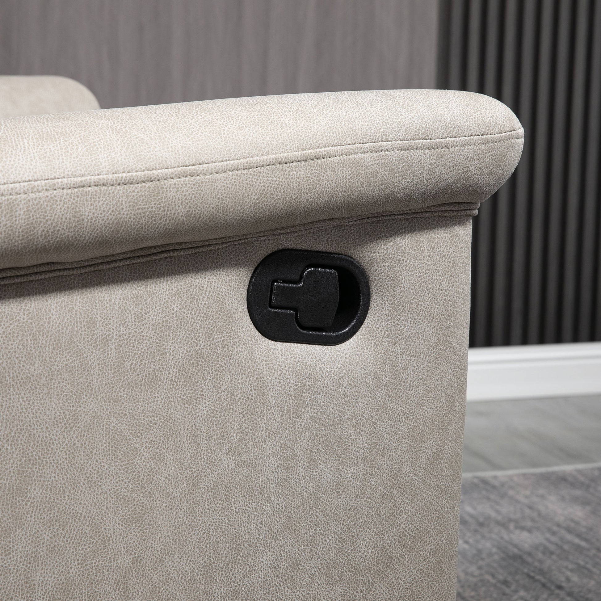 Gray Microfiber Manual Reclining Relaxation Chair with 135° Recline and Footrest