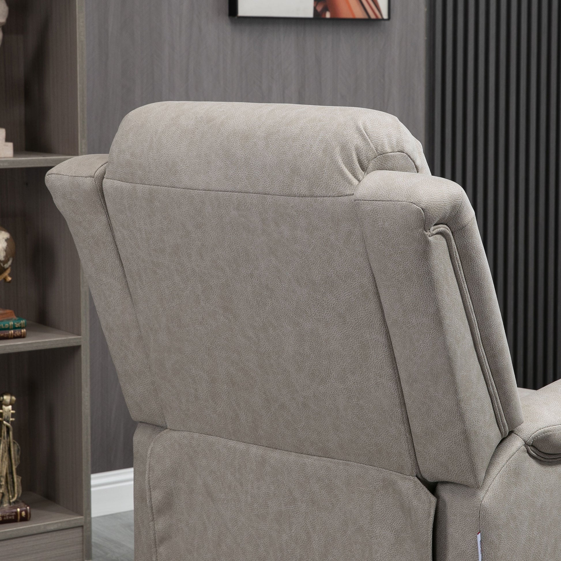 Gray Microfiber Manual Reclining Relaxation Chair with 135° Recline and Footrest