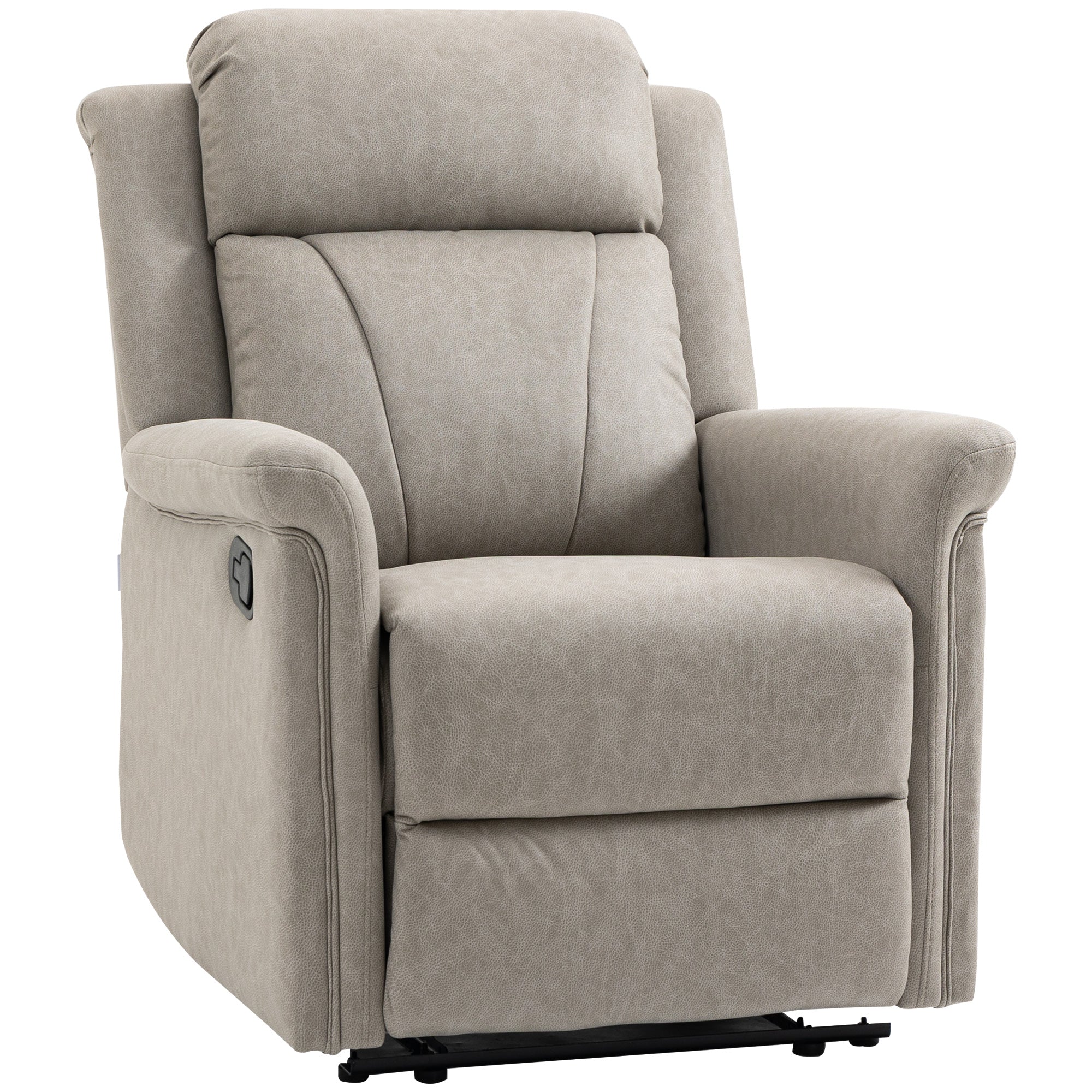 Gray Microfiber Manual Reclining Relaxation Chair with 135° Recline and Footrest