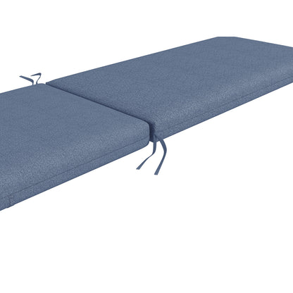 Set of 2 Lounger Mattress Cushions for Sun Lounger Chair with Fastening Straps for Garden Dimensions 190.5L x 58.4W x 7H cm Blue