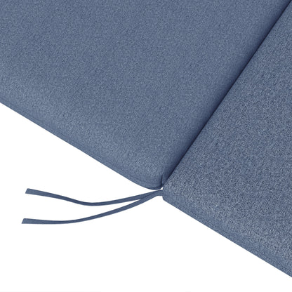 Set of 2 Lounger Mattress Cushions for Sun Lounger Chair with Fastening Straps for Garden Dimensions 190.5L x 58.4W x 7H cm Blue