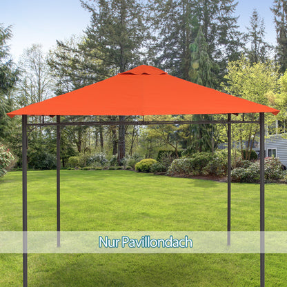 Gazebo Canopy Replacement for Garden Gazebo approx. 3 x 3 m, water-resistant, canopy cover, sun protection, 8 water drainage holes, Polyester, Orange