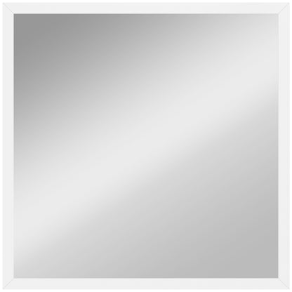 Square Wall Mirror 19.7 x 19.7 in (50 x 50 cm) — White MDF Frame, Ideal for Bathroom, Living Room & Bedroom