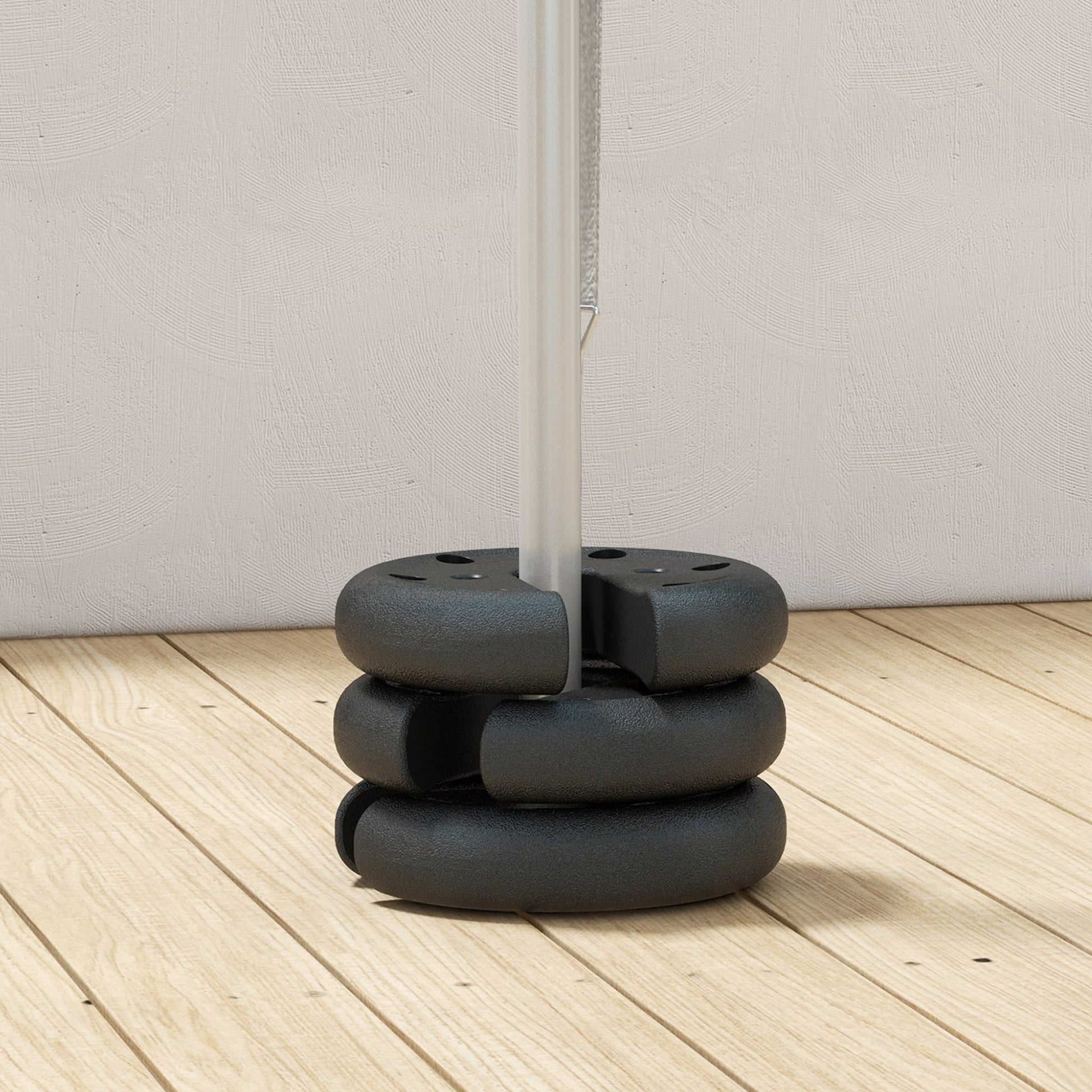Weight 4 pcs. Tent Weights for Pavilion Beer Tent Gazebo Stackable Base Plastic Coating Cement Core Ø20 x 4.5 cm Black