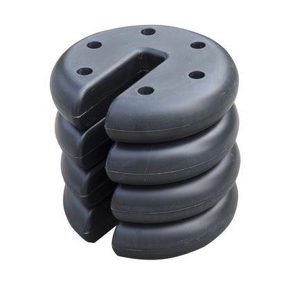 Weight 4 pcs. Tent Weights for Pavilion Beer Tent Gazebo Stackable Base Plastic Coating Cement Core Ø20 x 4.5 cm Black