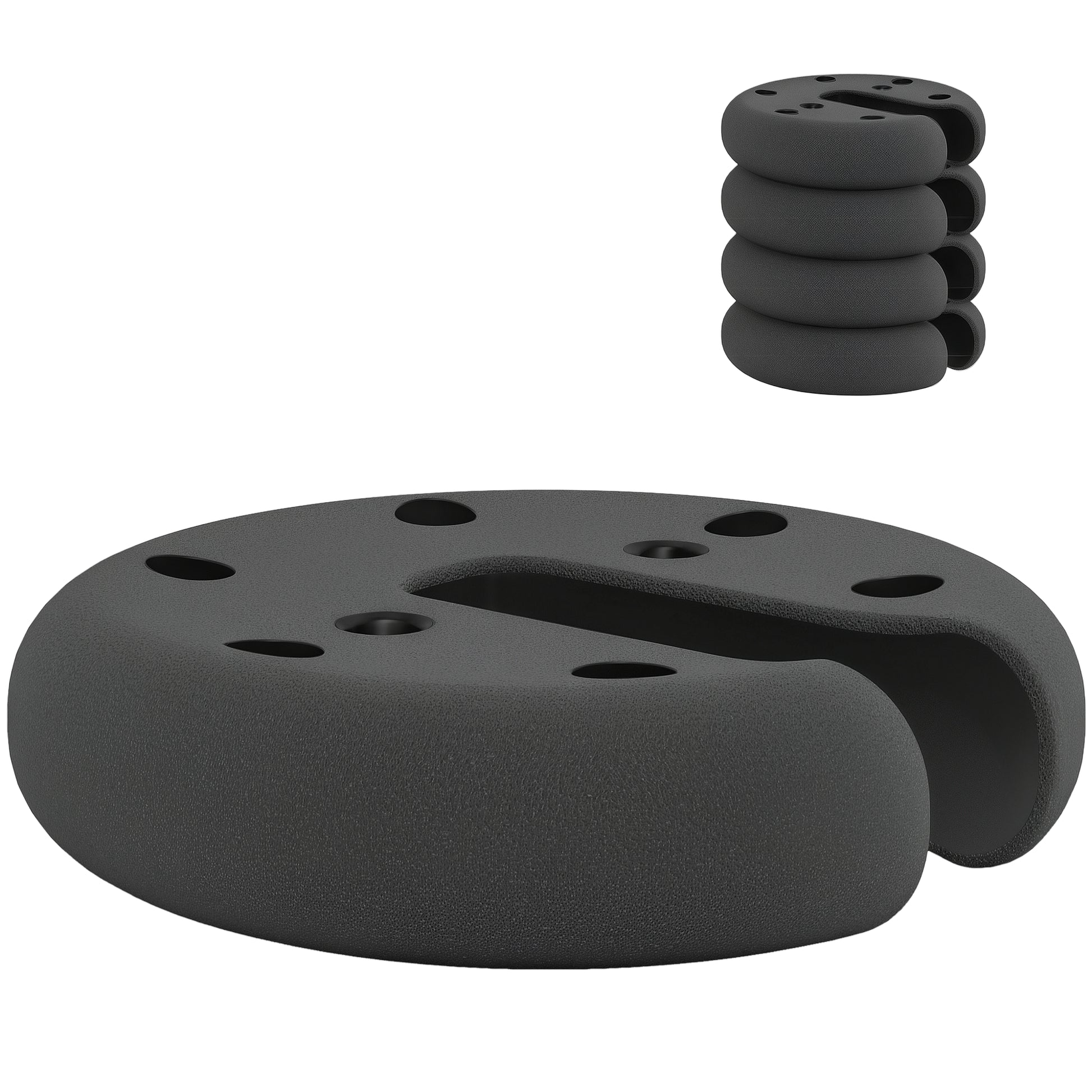 Weight 4 pcs. Tent Weights for Pavilion Beer Tent Gazebo Stackable Base Plastic Coating Cement Core Ø20 x 4.5 cm Black