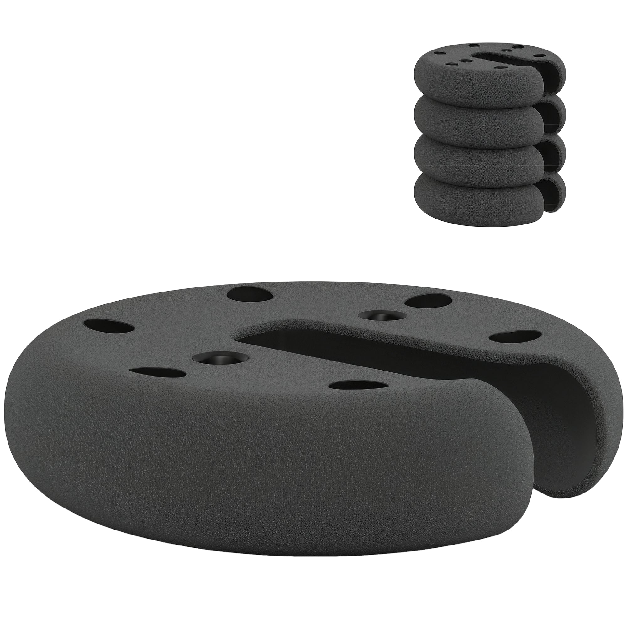 Weight 4 pcs. Tent Weights for Pavilion Beer Tent Gazebo Stackable Base Plastic Coating Cement Core Ø20 x 4.5 cm Black