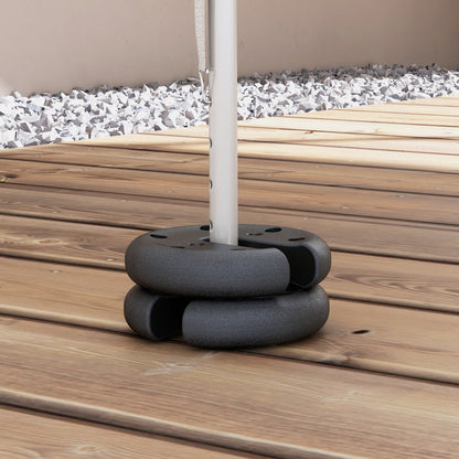 Weight 4 pcs. Tent Weights for Pavilion Beer Tent Gazebo Stackable Base Plastic Coating Cement Core Ø20 x 4.5 cm Black