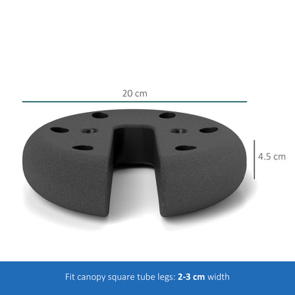 Weight 4 pcs. Tent Weights for Pavilion Beer Tent Gazebo Stackable Base Plastic Coating Cement Core Ø20 x 4.5 cm Black