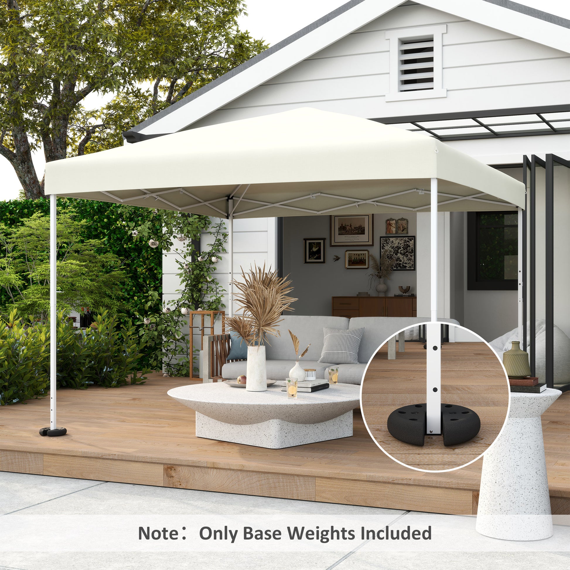 Weight 4 pcs. Tent Weights for Pavilion Beer Tent Gazebo Stackable Base Plastic Coating Cement Core Ø20 x 4.5 cm Black