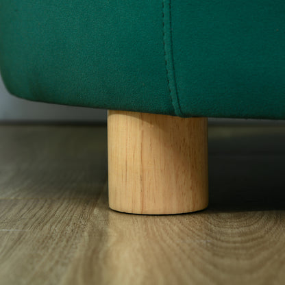 Padded Sofa for Dogs with Backrest and Removable Cushion, Indoor Cat Bed, 65x64x37 cm, Green